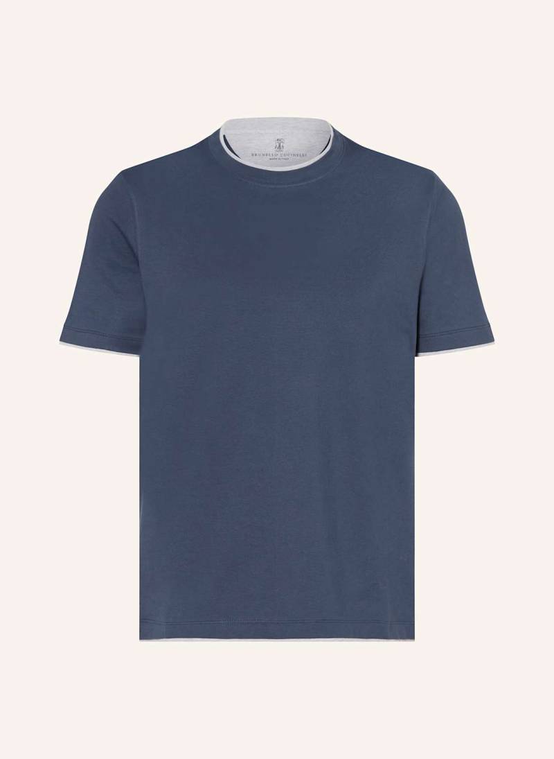 Brunello Cucinelli T-Shirt blau von BRUNELLO CUCINELLI