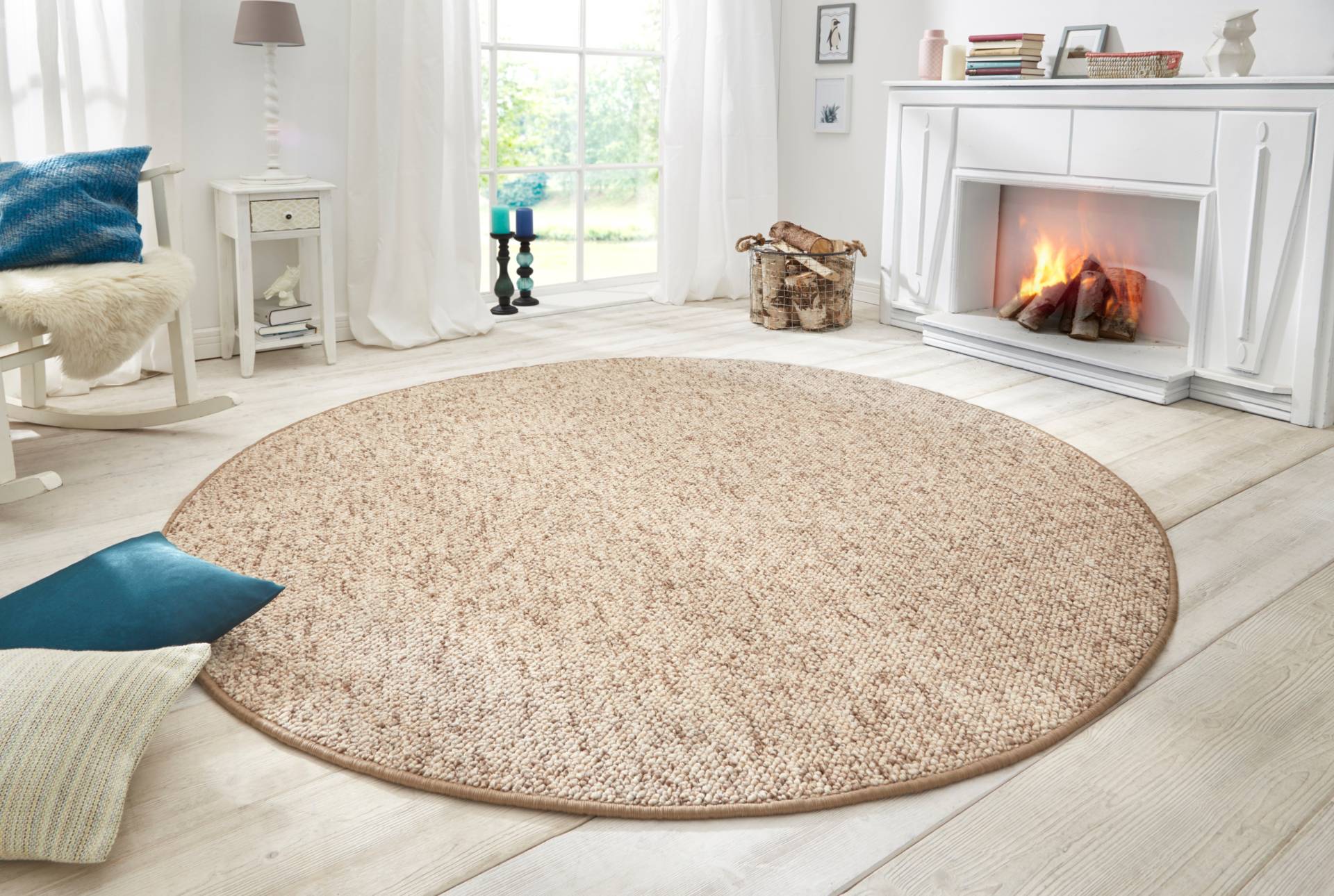 HANSE Home Teppich »Wolly 2«, rund, 12 mm Höhe, Flachgewebe, Skandi, Woll-Optik, Esszimmer, Wohnzimmer, Flur HANSE Home Teppich »Wolly 2«, rund, 12 mm Höhe, Flachgewebe, Skandi, Woll-Optik, Esszimmer, Wohnzimmer, Flur von HANSE Home