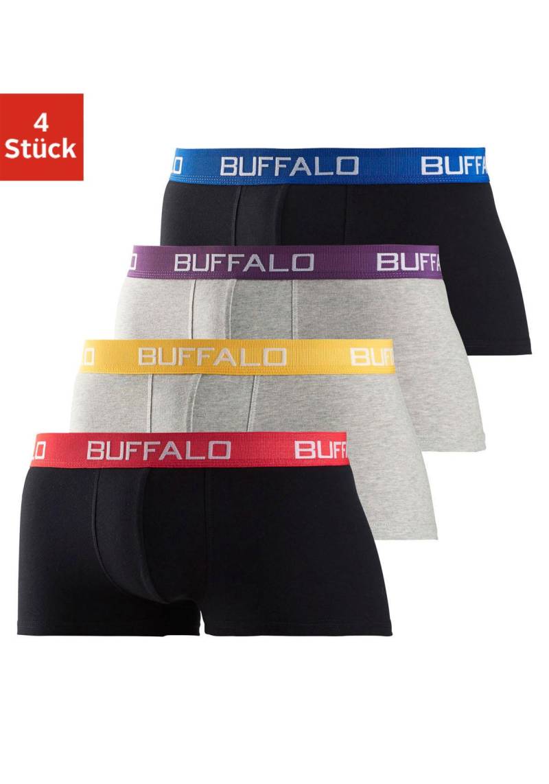 Buffalo Hipster, (Packung, 4 St.), knapp sitzende Boxershorts mit Kontrastbund aus Baumwollmischung von Buffalo