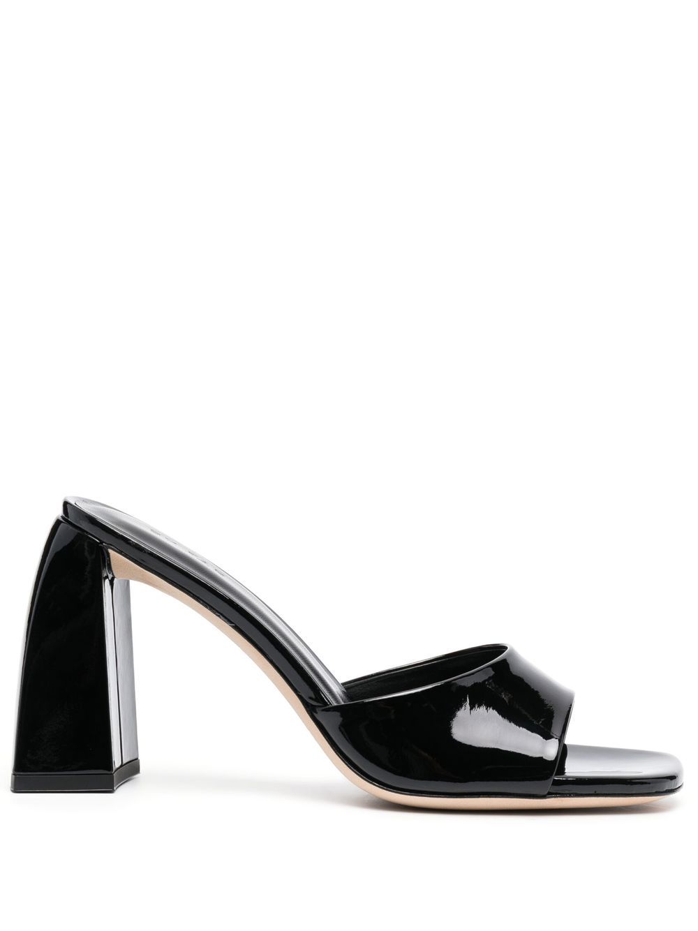 BY FAR 100mm patent-leather mules - Black von BY FAR