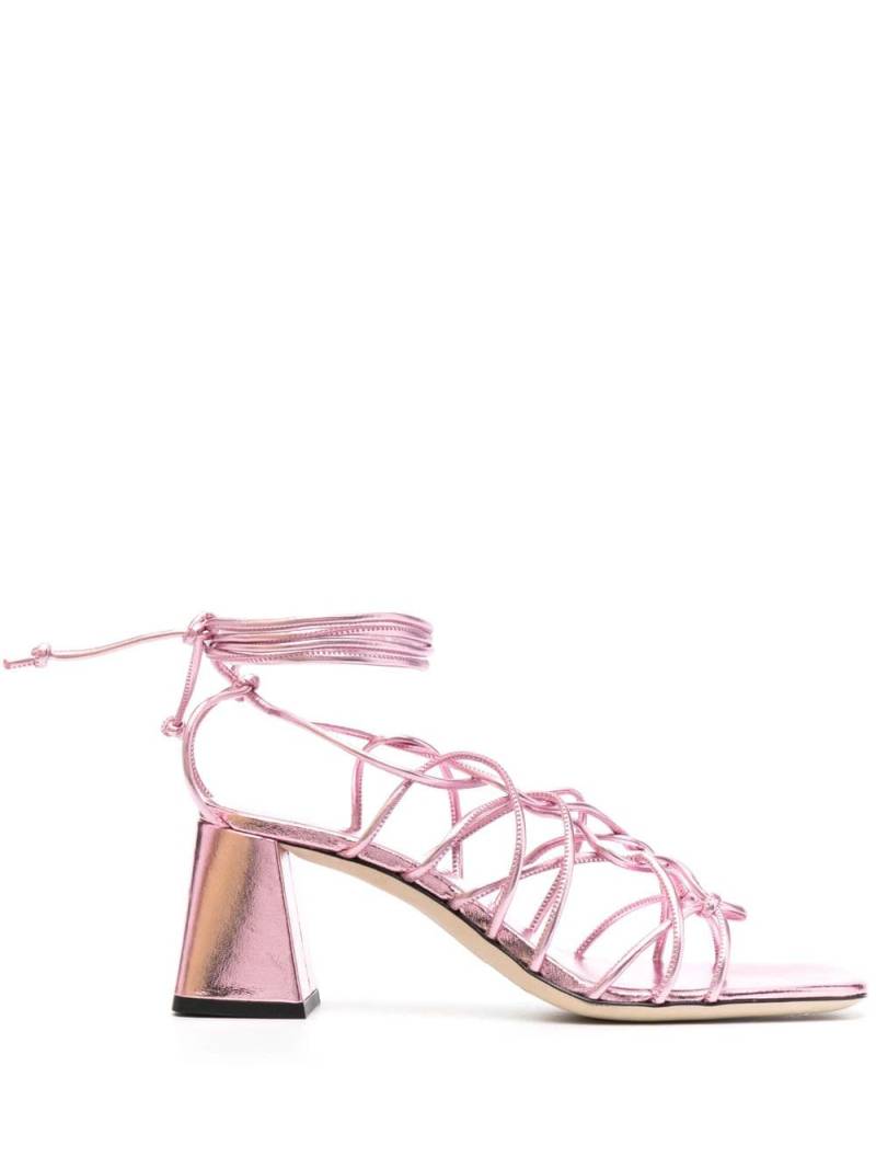 BY FAR Alexander 70mm metallic leather sandals - Pink von BY FAR