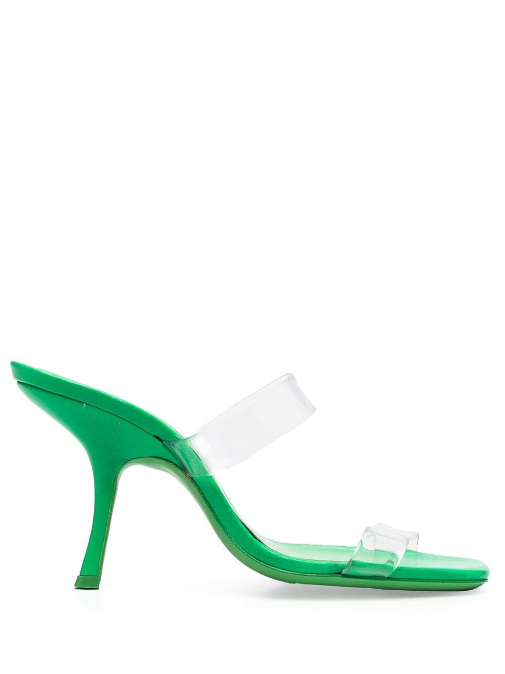 BY FAR Clara 100mm square-toe sandals - Green von BY FAR