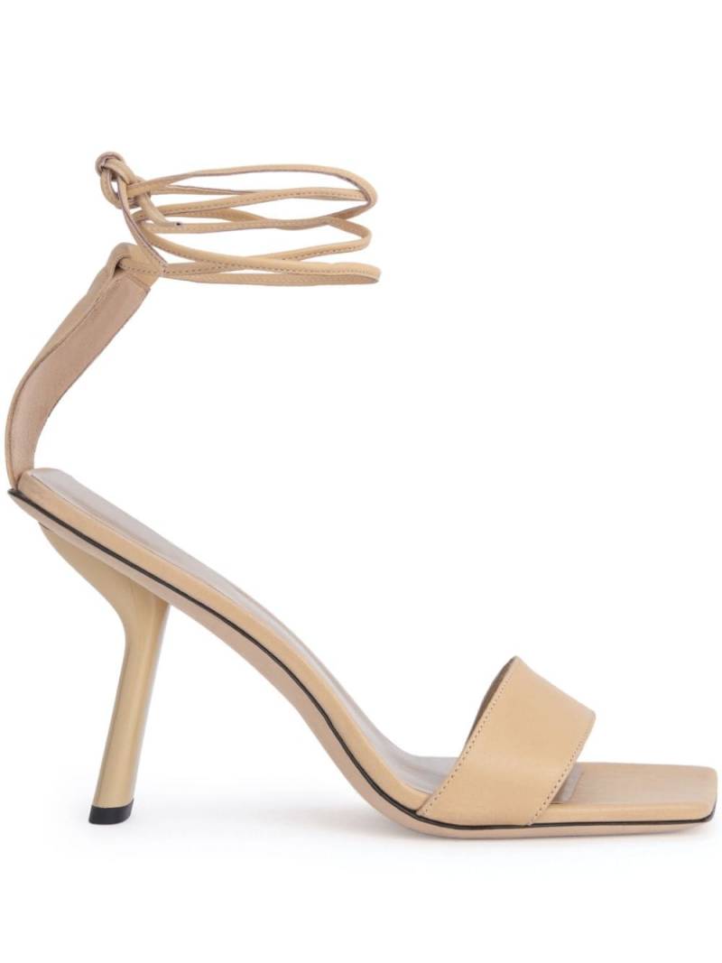 BY FAR Devon 100mm leather sandals - Neutrals von BY FAR