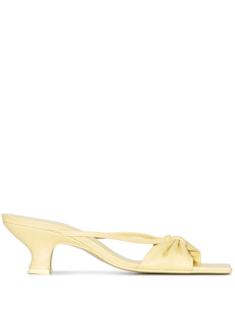 BY FAR Freya 50mm ruched sandals - Yellow von BY FAR