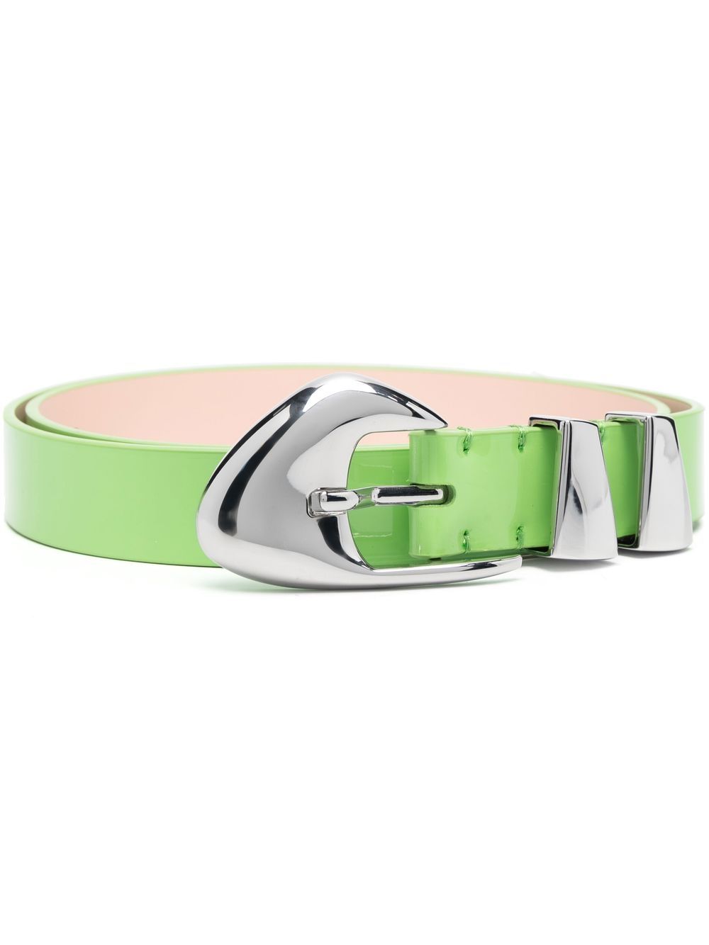 BY FAR Moore patent-leather belt - Green von BY FAR