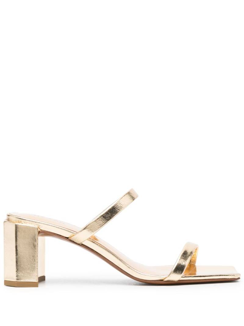 BY FAR Tanya 67mm metallic-effect leather mules - Gold von BY FAR