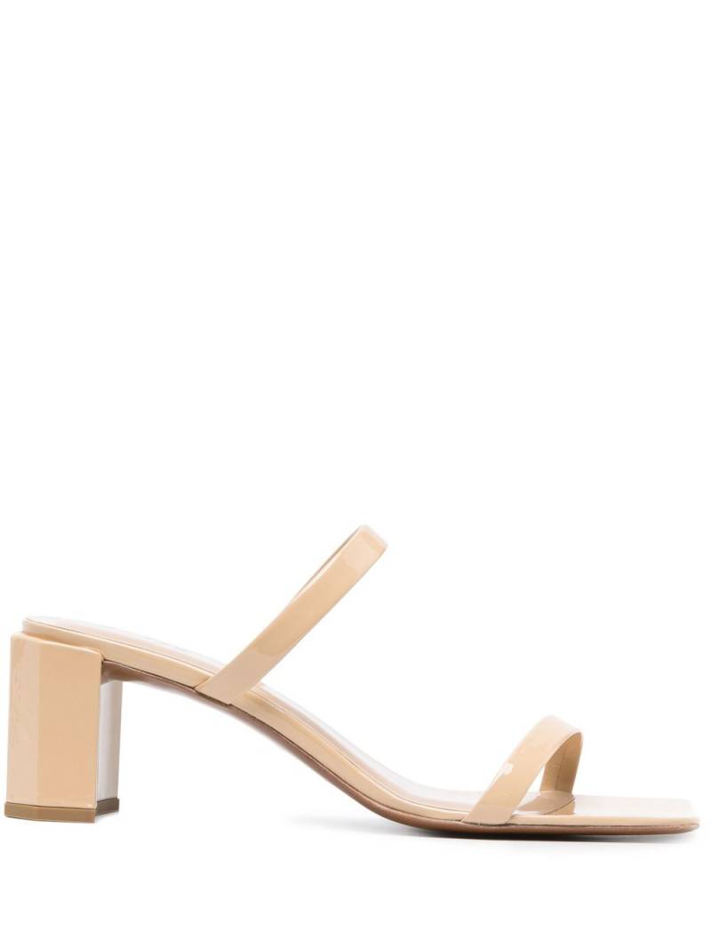 BY FAR Tanya Kraft 65mm patent sandals - Neutrals von BY FAR