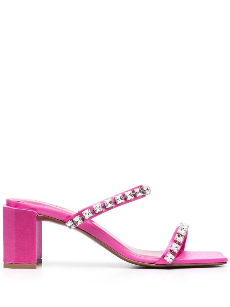 BY FAR Tanya crystal-embellished 70mm mules - Pink von BY FAR