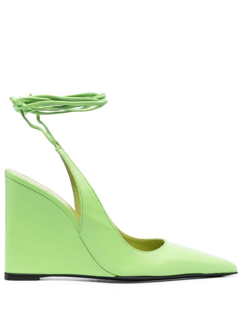 BY FAR Vaughn slingback wedge pumps - Green von BY FAR