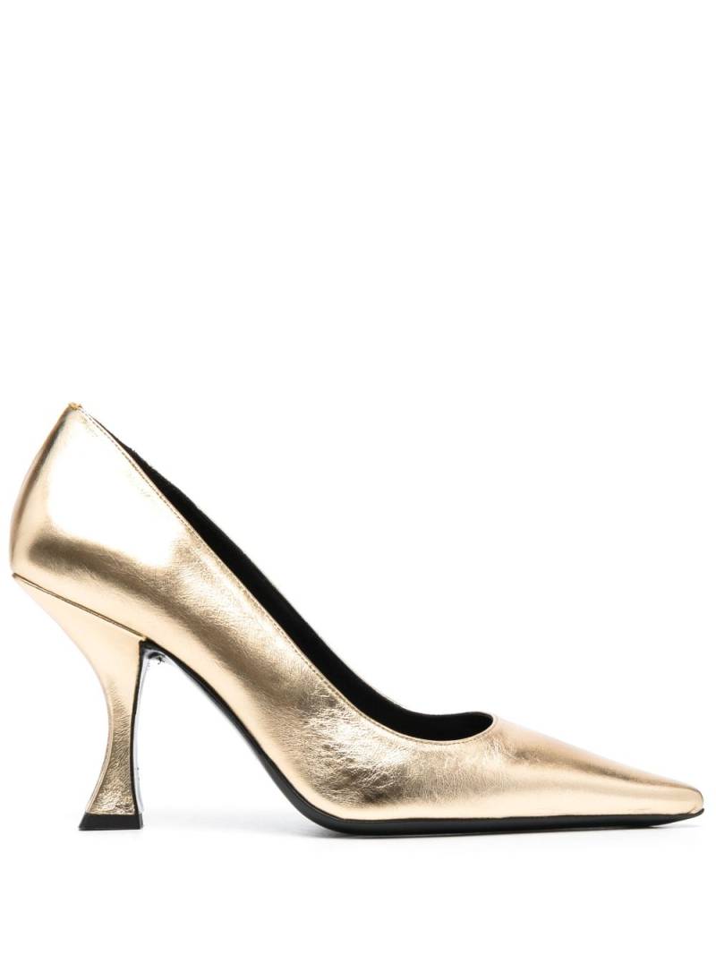 BY FAR Viva 90mm metallic-leather pumps - Gold von BY FAR