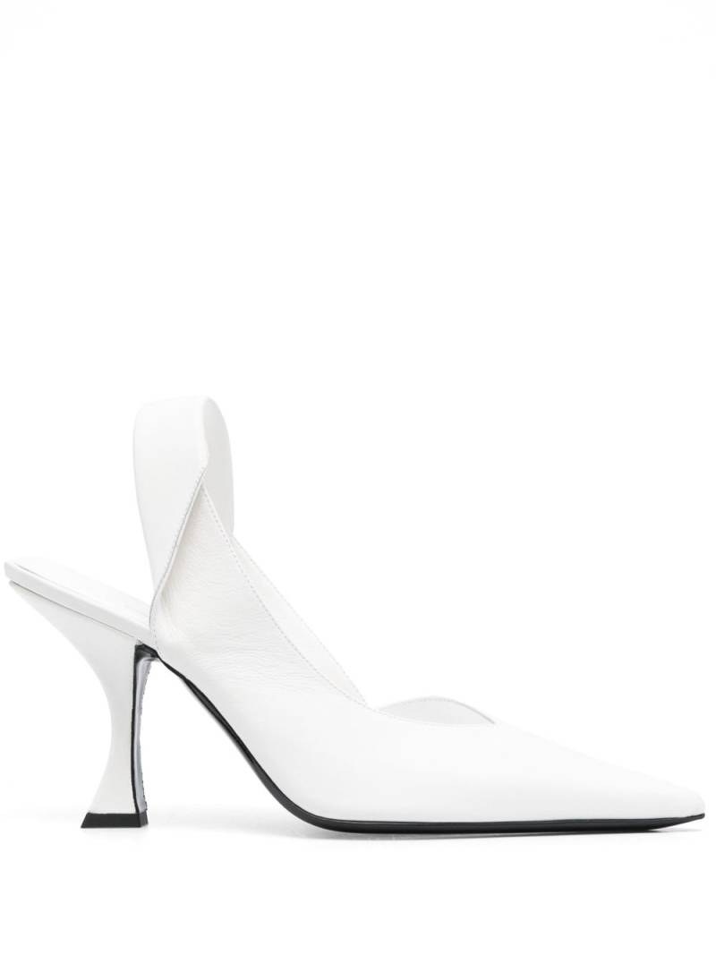 BY FAR Yasha 80mm leather pumps - White von BY FAR