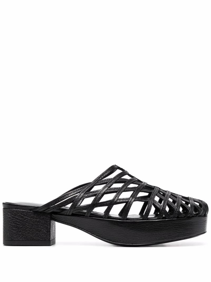 BY FAR caged leather mules - Black von BY FAR