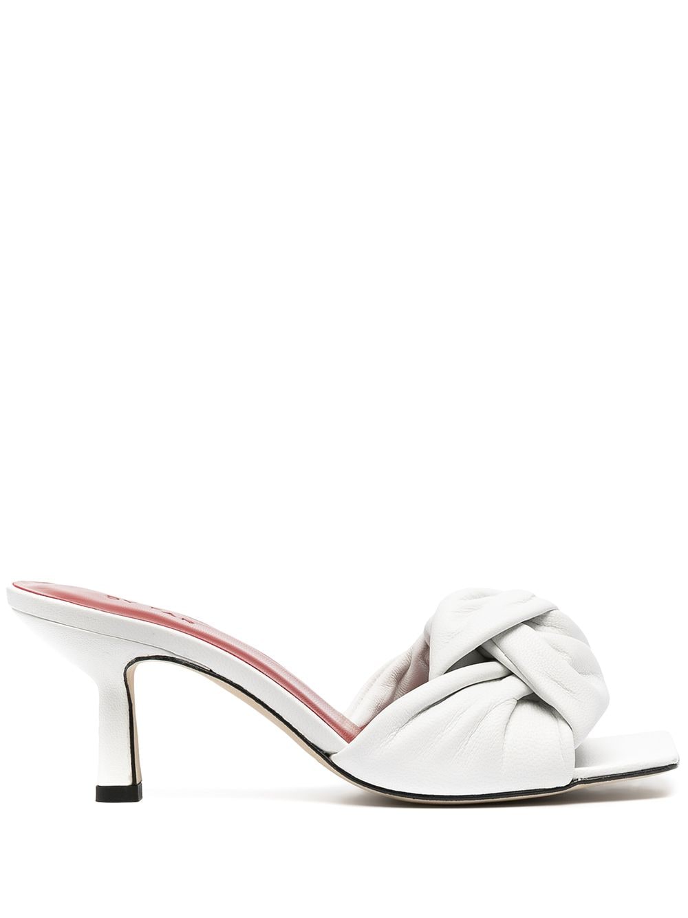 BY FAR knot-detail leather mules - White von BY FAR