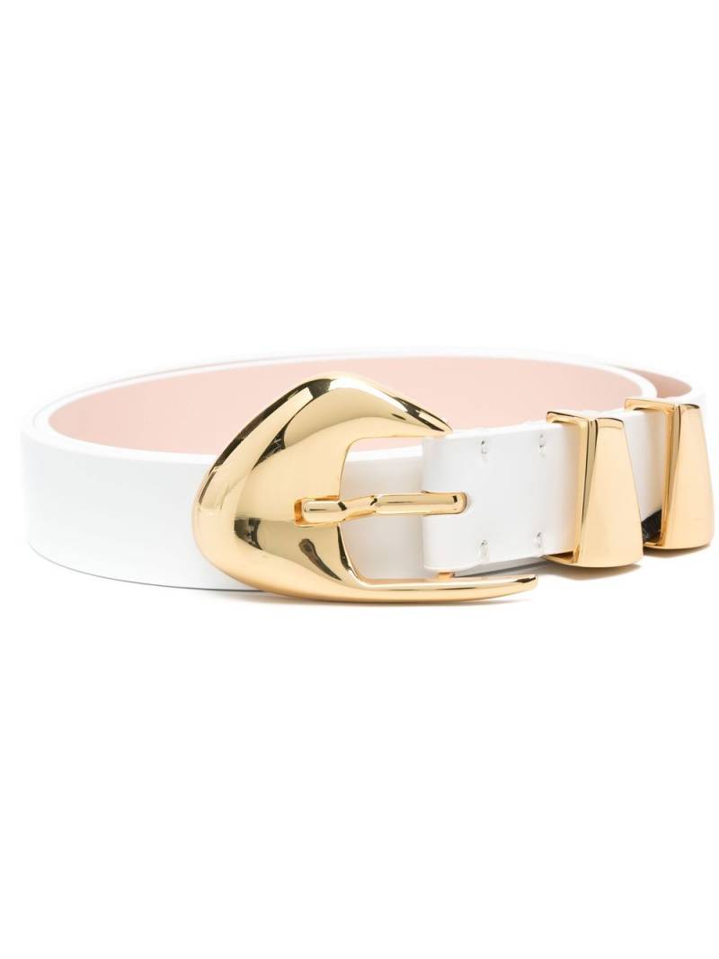 BY FAR sculpted-buckle leathe belt - White von BY FAR