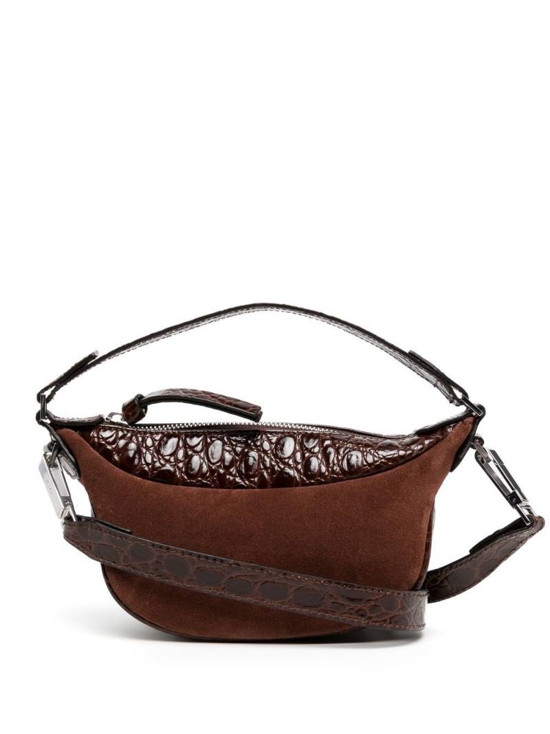 BY FAR suede crocodile shoulder bag - Brown von BY FAR