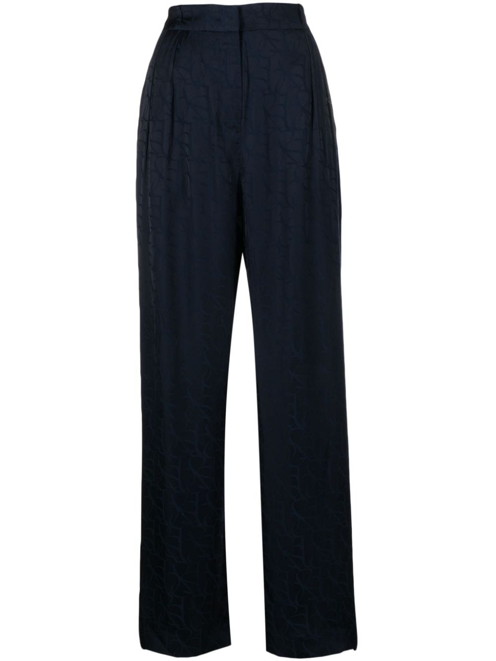 Ba&Sh Moloy monogram-jacquard straight-leg trousers - Blue von Ba&Sh