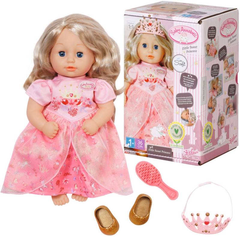 Baby Annabell Babypuppe »Little Sweet Princess, 36 cm«, mit Schlafaugen und Sound von Baby Annabell