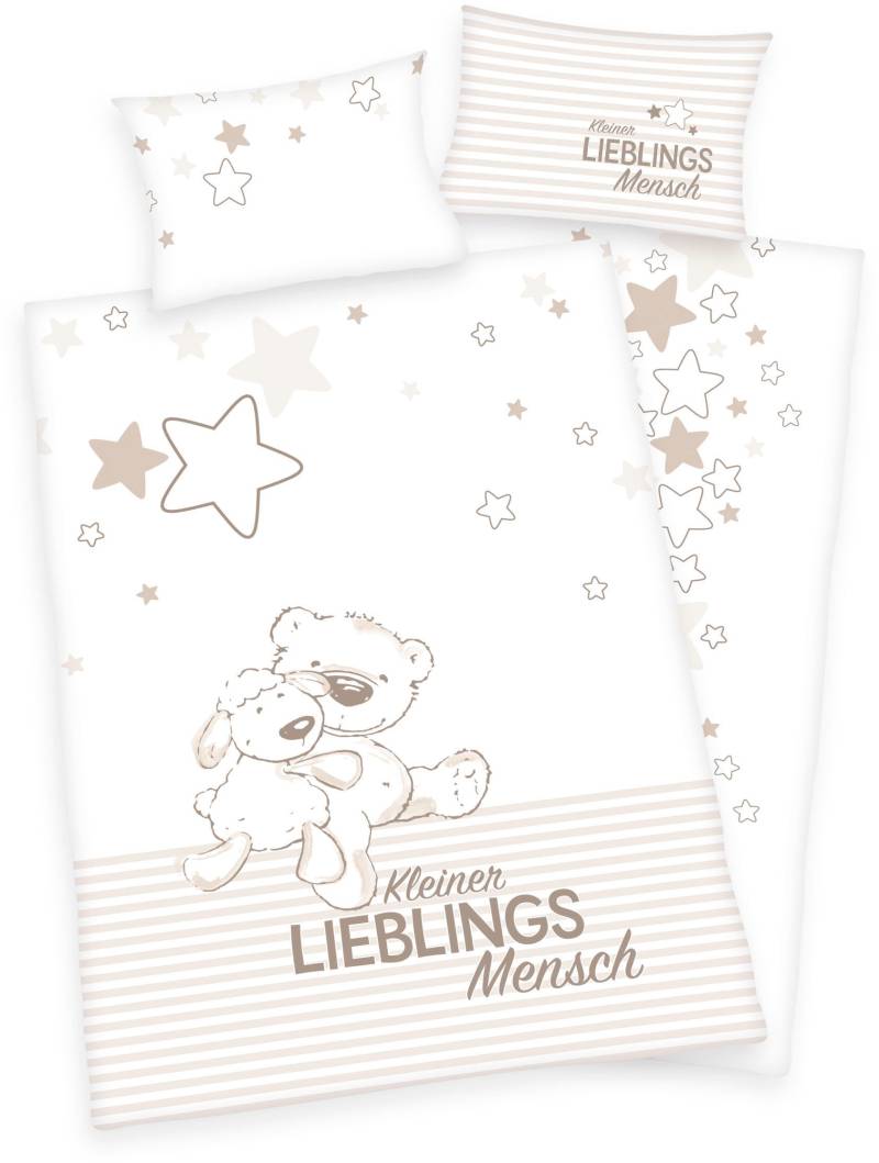 Baby Best Babybettwäsche »Kleiner Lieblingsmensch«, mit niedlichem Teddy-Motiv und Schriftzug von Baby Best