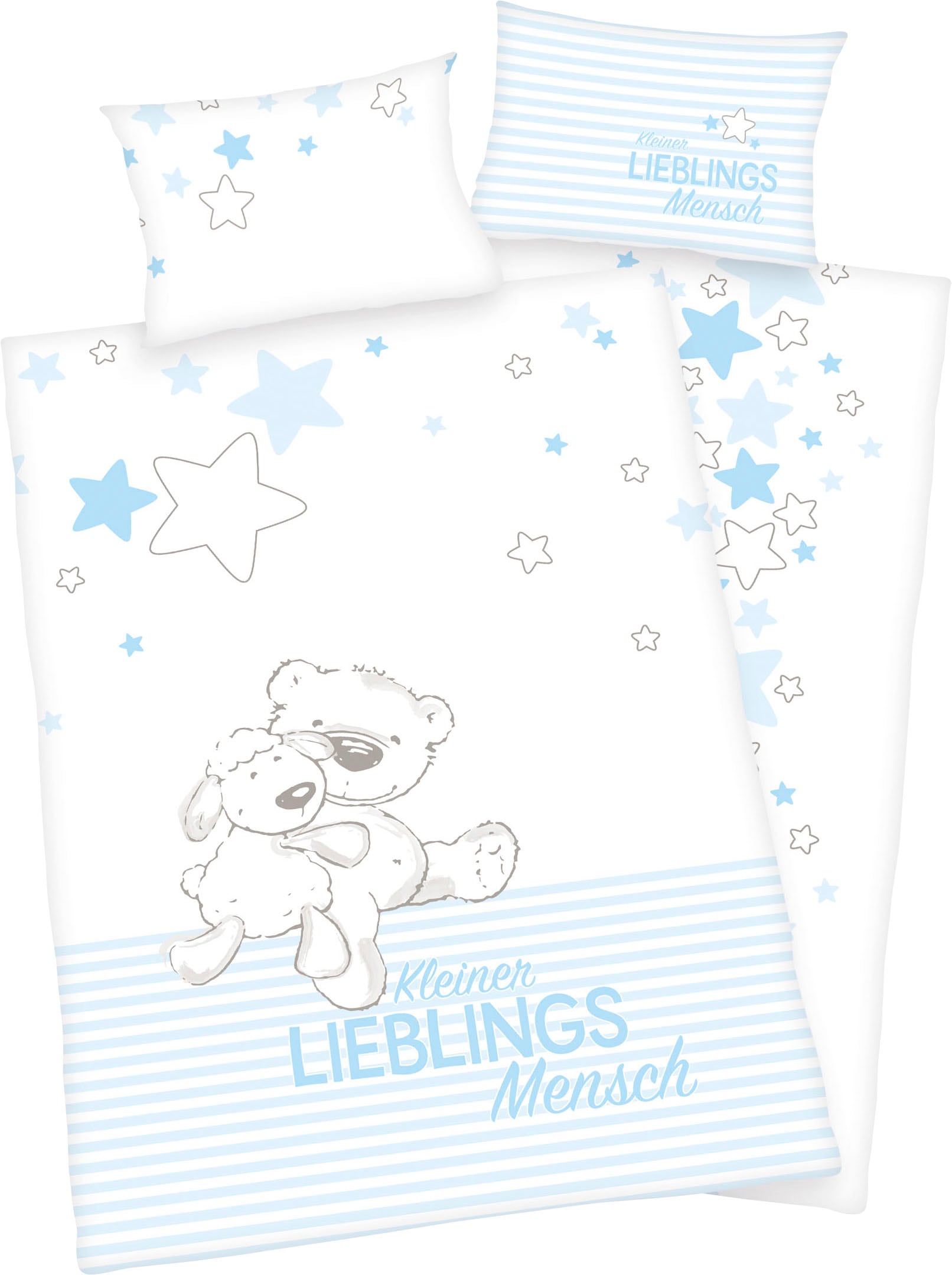 Baby Best Babybettwäsche »Kleiner Lieblingsmensch«, mit niedlichem Teddy-Motiv und Schriftzug Baby Best Babybettwäsche »Kleiner Lieblingsmensch«, mit niedlichem Teddy-Motiv und Schriftzug von Baby Best
