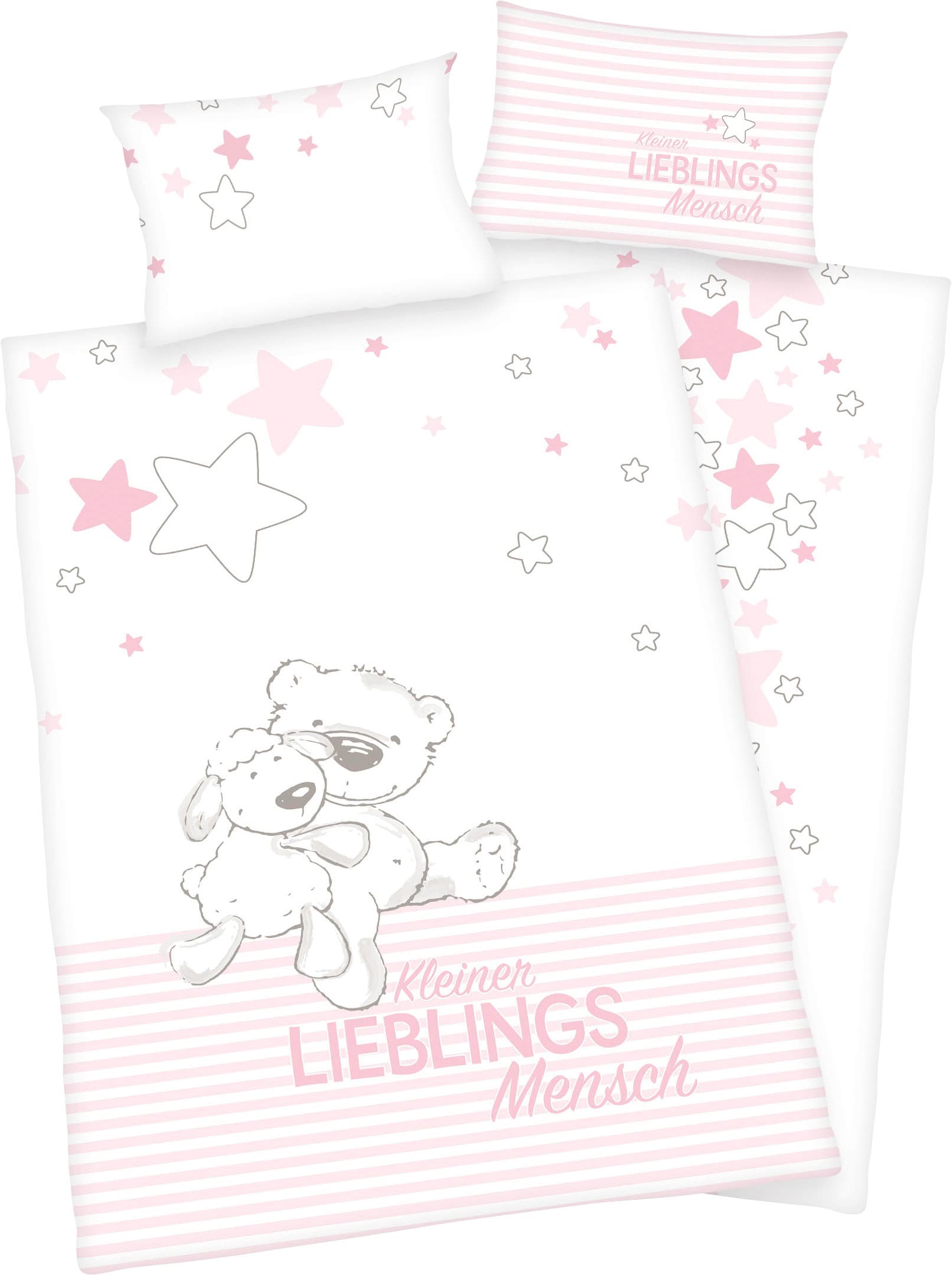 Baby Best Babybettwäsche »Kleiner Lieblingsmensch«, mit niedlichem Teddy-Motiv und Schriftzug Baby Best Babybettwäsche »Kleiner Lieblingsmensch«, mit niedlichem Teddy-Motiv und Schriftzug von Baby Best