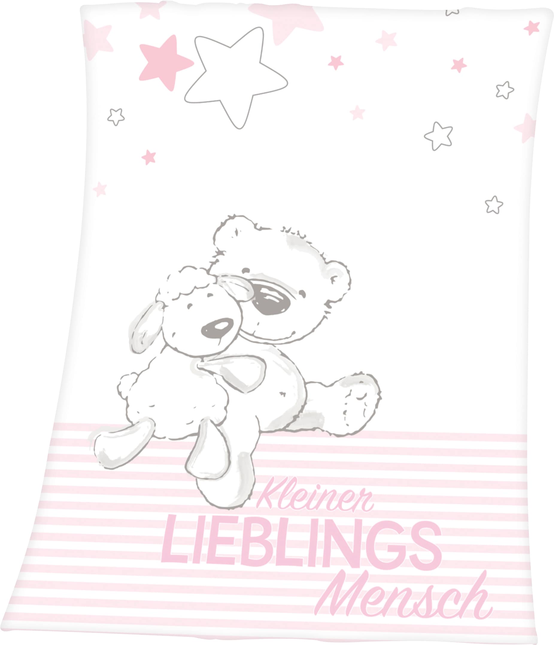 Baby Best Babydecke »Kleiner Lieblingsmensch«, mit tollem Motiv und Schriftzug, Kuscheldecke Baby Best Babydecke »Kleiner Lieblingsmensch«, mit tollem Motiv und Schriftzug, Kuscheldecke von Baby Best