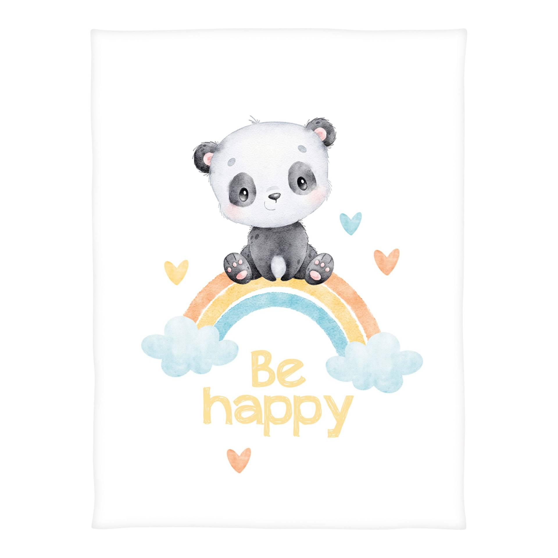 Babydecke Microfaserflausch Regenbogen Panda 75x100 cm von Baby Best