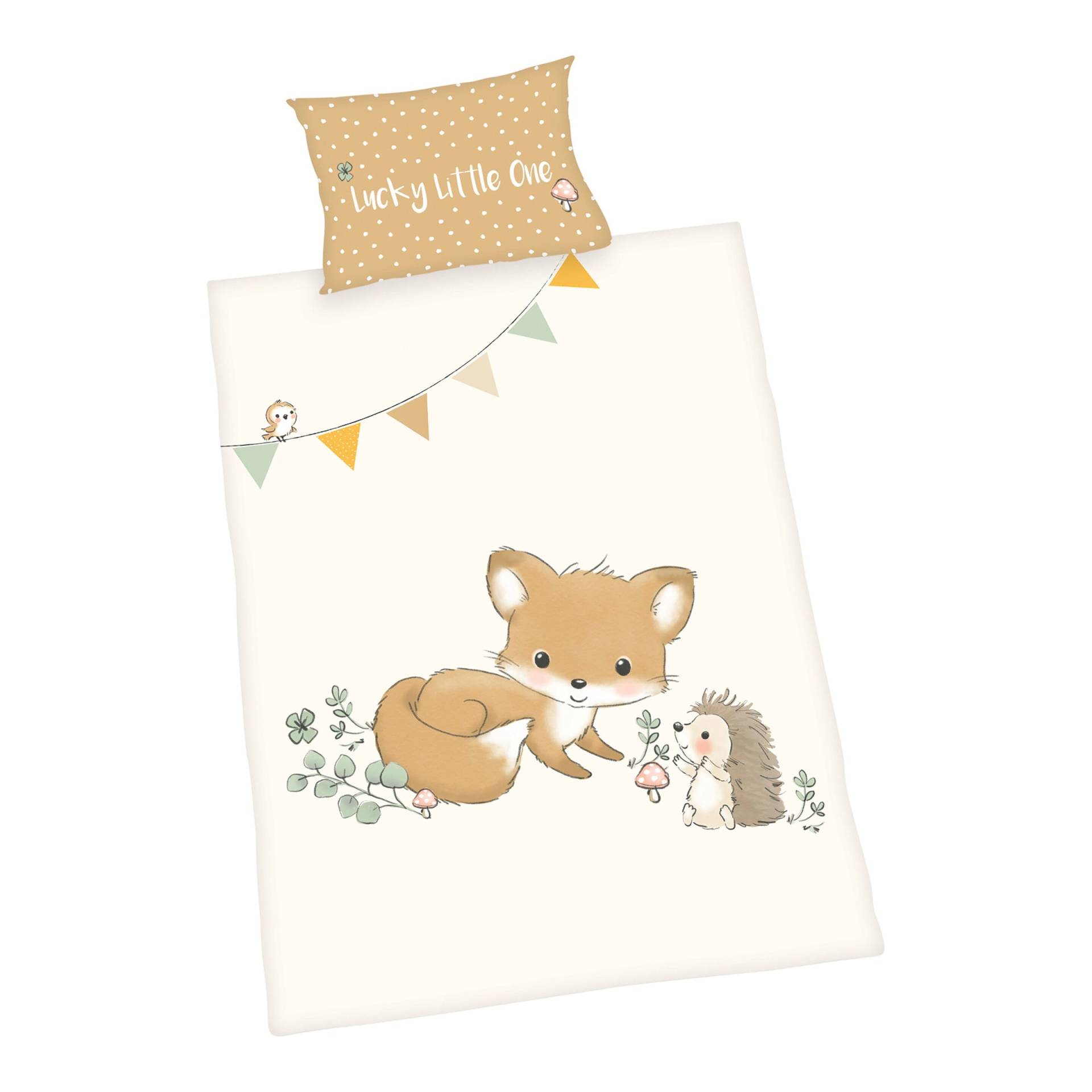 Renforcé Wende-Bettwäsche Waldfreunde 40x60 / 100x135 cm Renforcé Wende-Bettwäsche Waldfreunde 40x60 / 100x135 cm von Baby Best