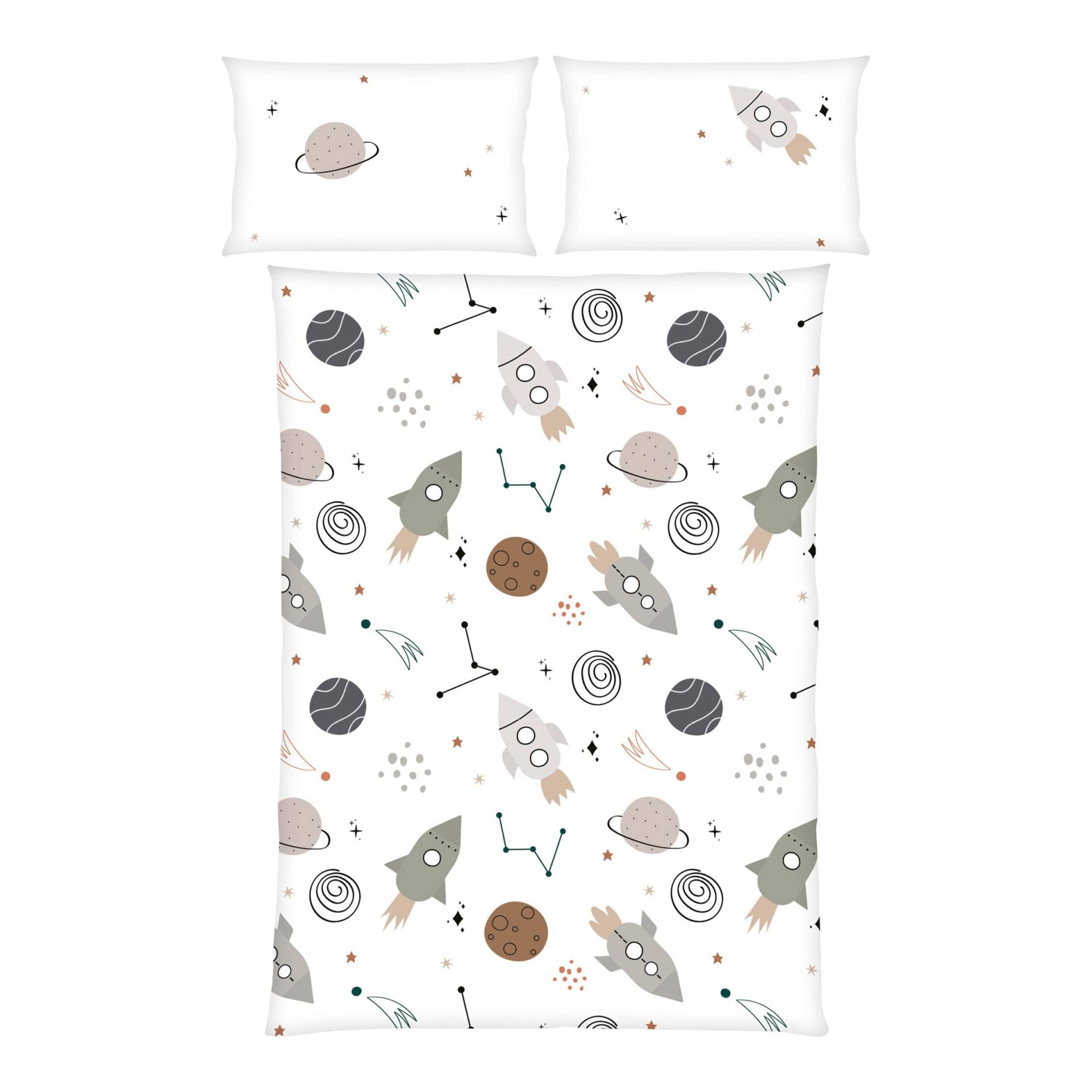Renforcé Wende-Bettwäsche Weltall 40x60 / 100x135 cm Renforcé Wende-Bettwäsche Weltall 40x60 / 100x135 cm von Baby Best