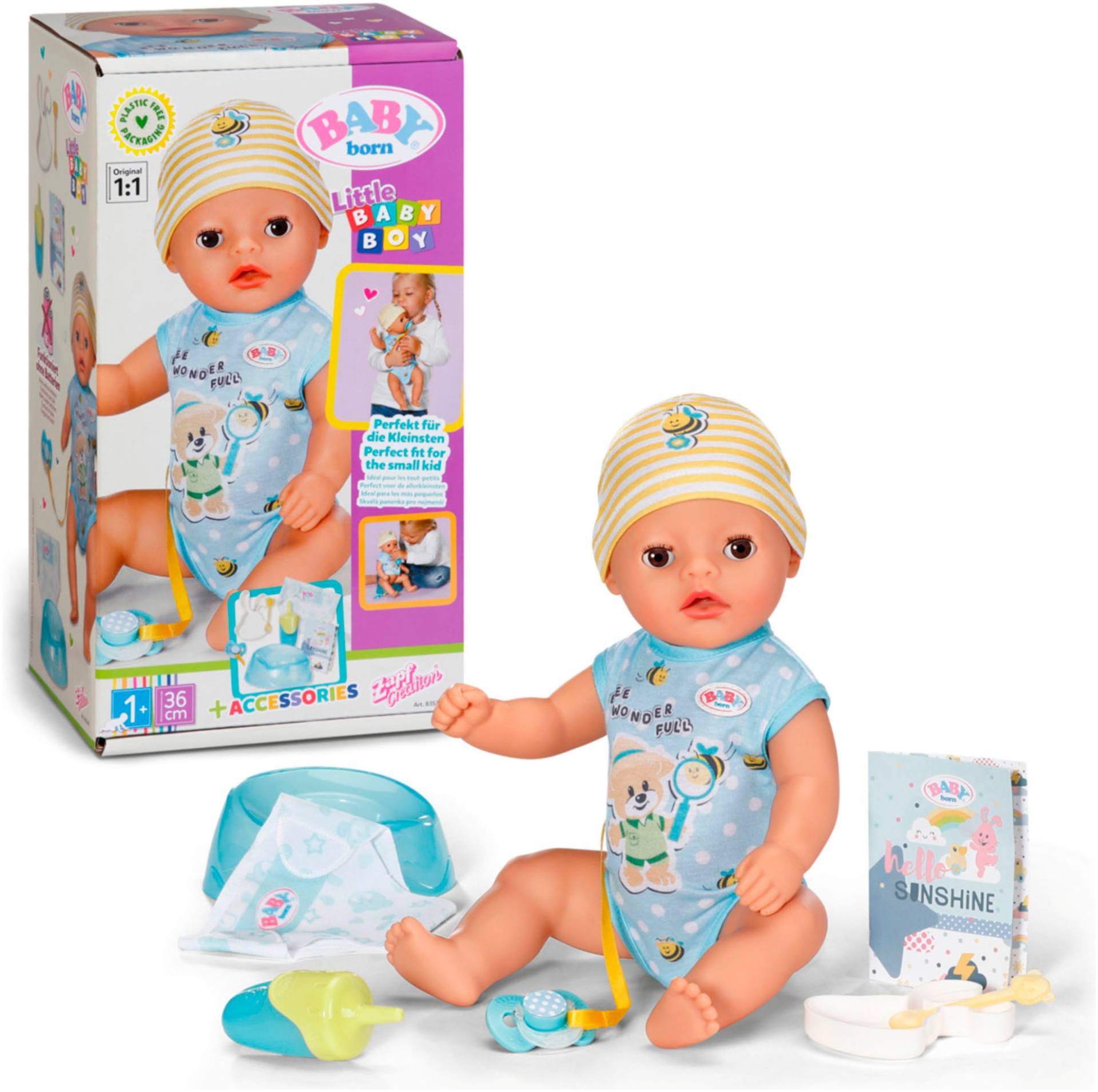 Baby Born Babypuppe »Little Baby Boy 36 cm«, mit 7 Funktionen von Baby Born