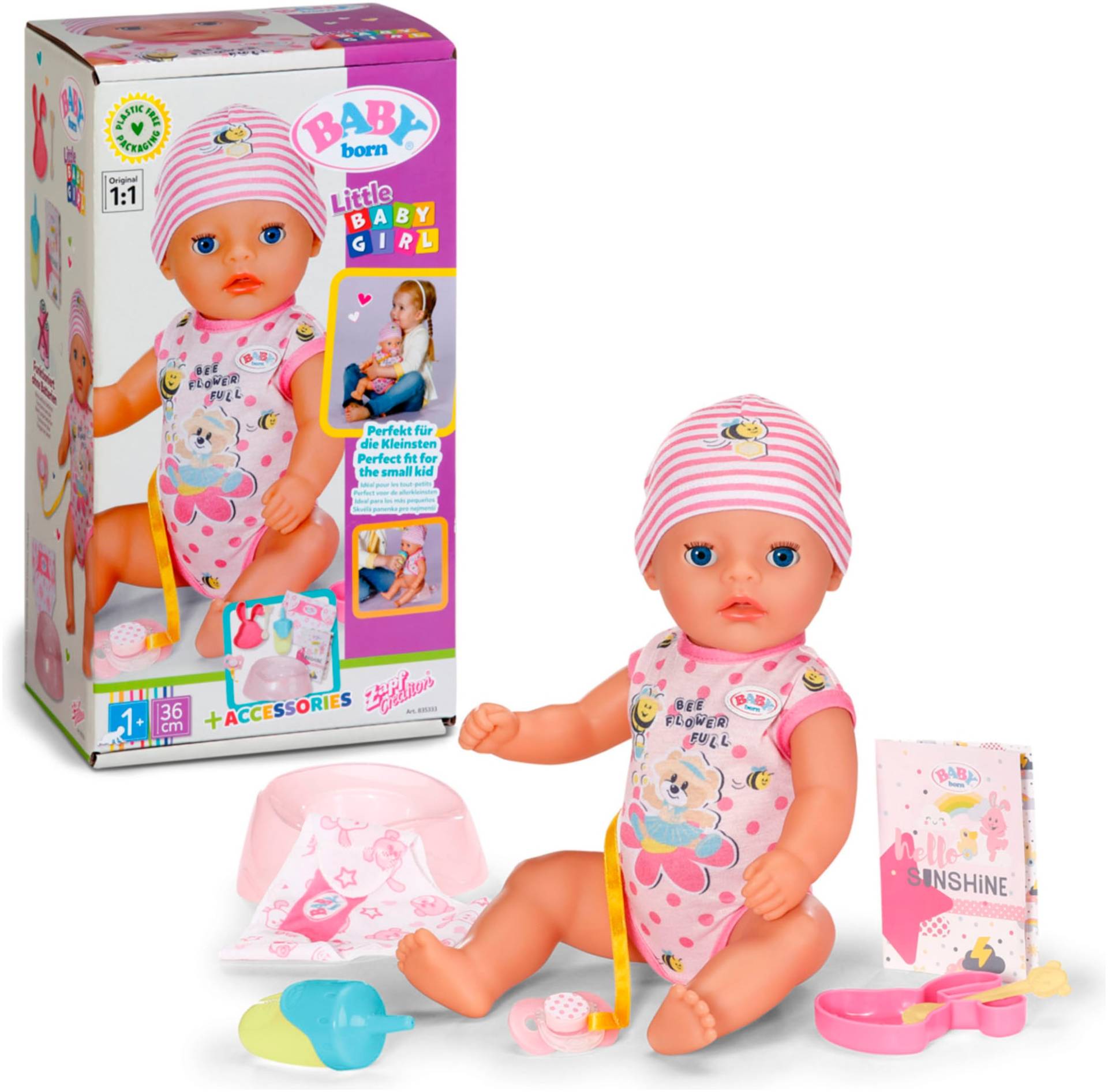 Baby Born Babypuppe »Little Baby Girl 36 cm«, mit 7 Funktionen von Baby Born