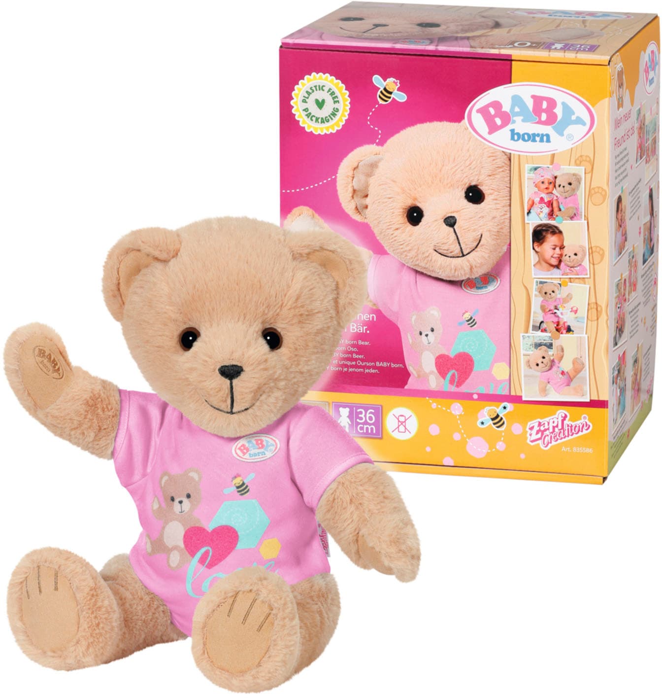 Baby Born Kuscheltier »Teddy Bär, pink«, inklusive Strampler - Teddybär von Baby Born