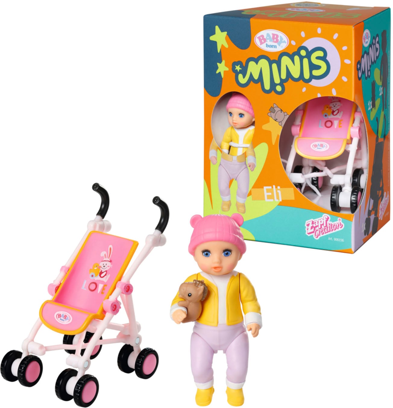 Baby Born Minipuppe »Baby born® Minis Spielset Buggy«, inklusive Baby born® Mini Puppe von Baby Born