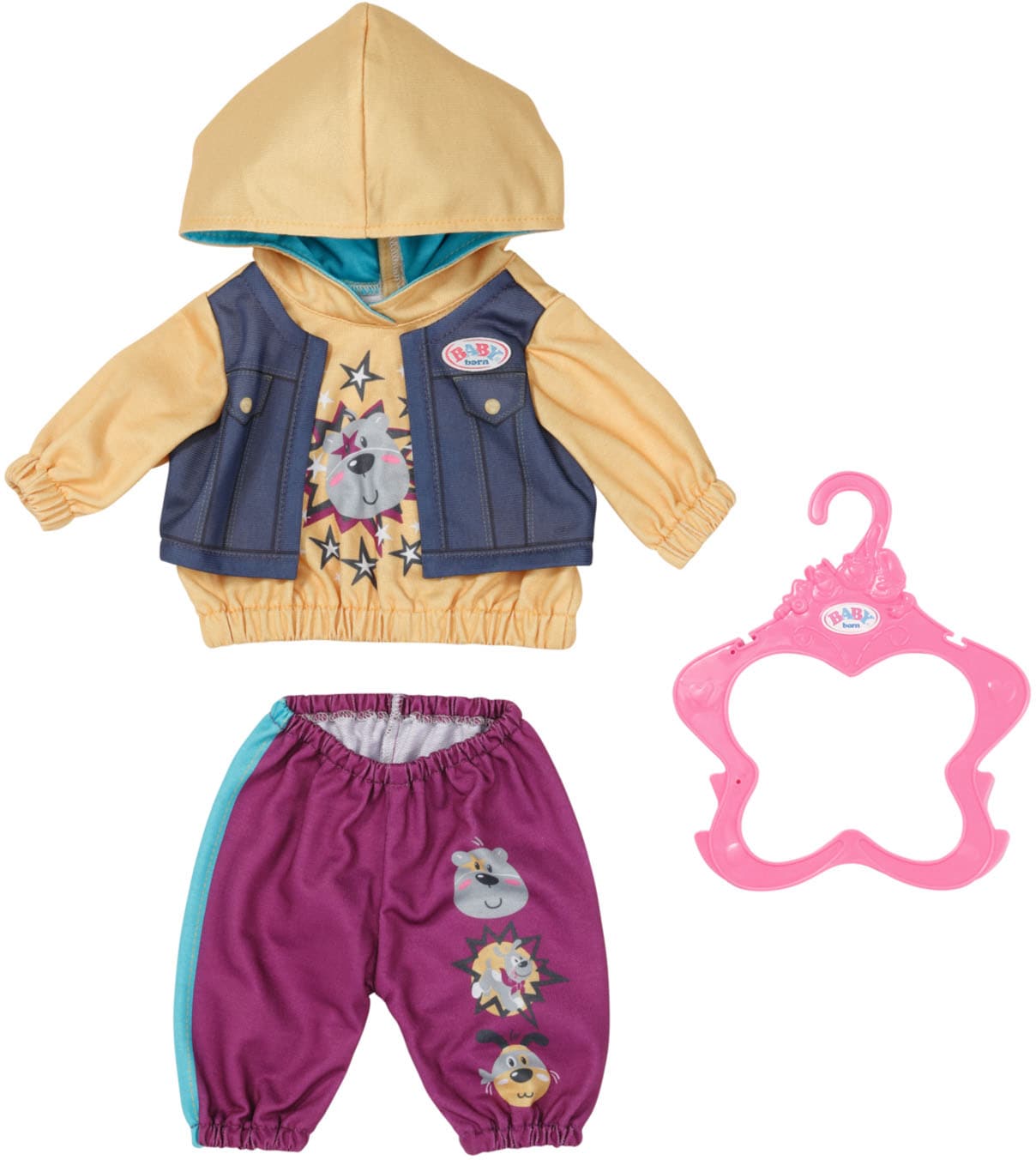 Baby Born Puppenkleidung »Outfit mit Hoody, 43 cm«, mit Kleiderbügel von Baby Born