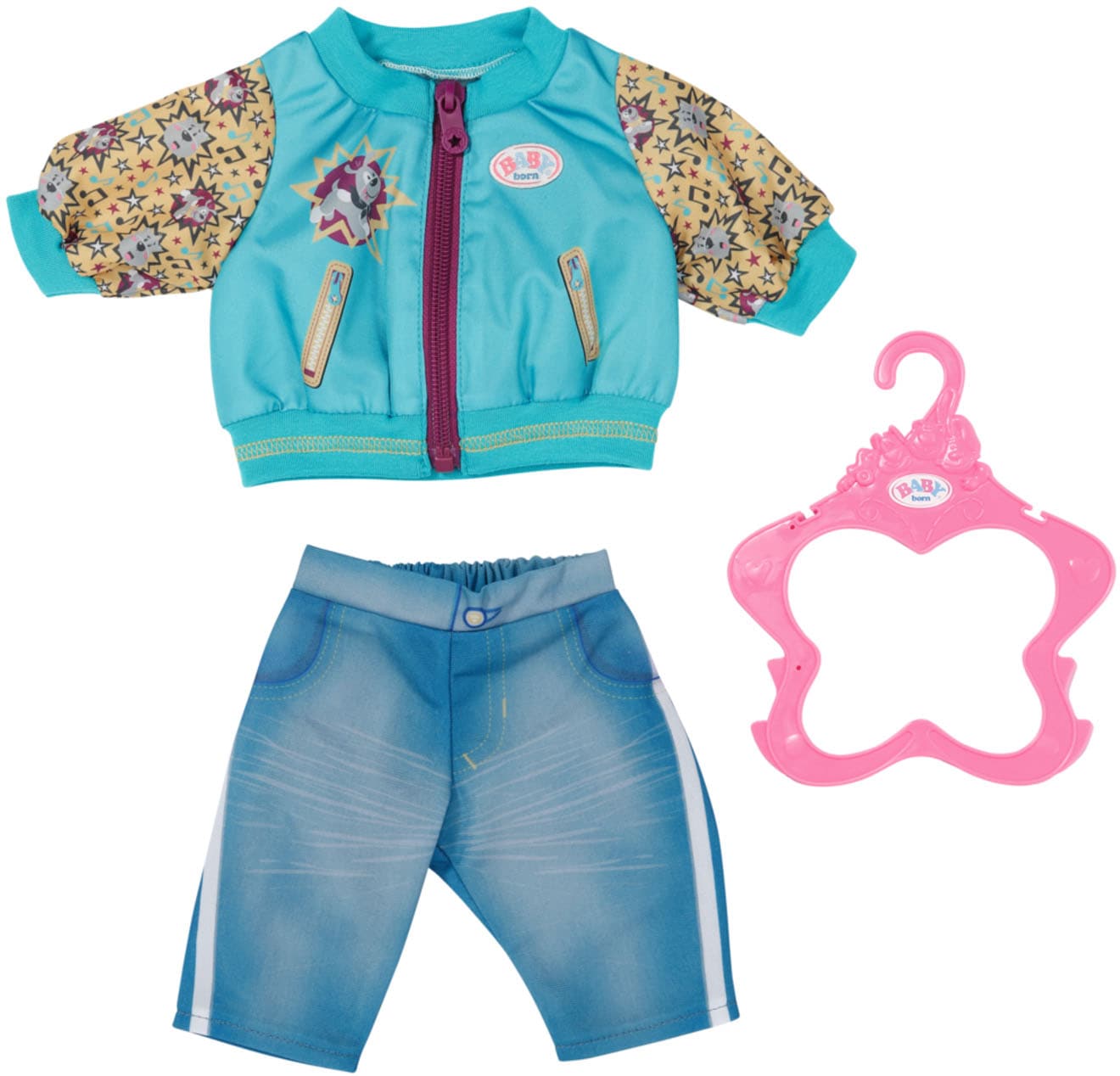 Baby Born Puppenkleidung »Outfit mit Jacke, 43 cm«, mit Kleiderbügel Baby Born Puppenkleidung »Outfit mit Jacke, 43 cm«, mit Kleiderbügel von Baby Born
