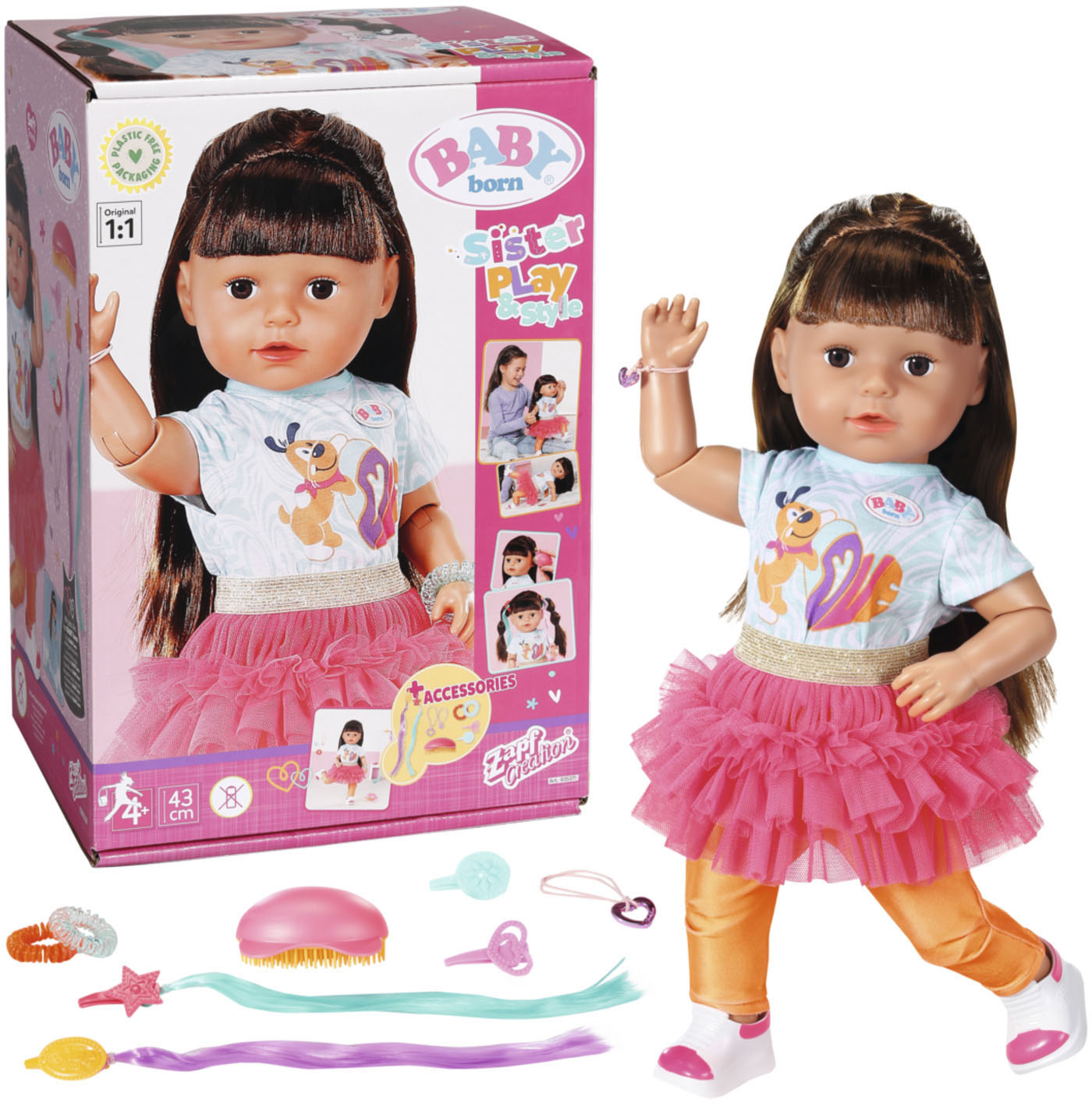 Baby Born Stehpuppe »Style&Play, Sister brünett, 43 cm« Baby Born Stehpuppe »Style&Play, Sister brünett, 43 cm« von Baby Born