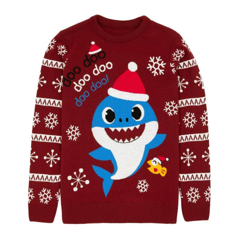 Shark Pullover Weihnachtliches Design Herren Bordeaux M von Baby Shark