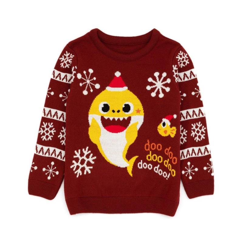 Shark Pullover Weihnachtliches Design Mädchen Bordeaux 92 von Baby Shark