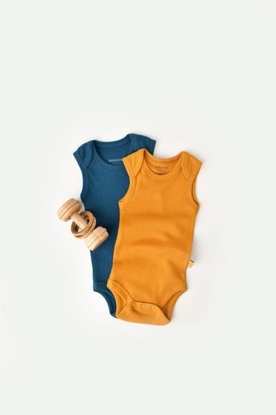 Body, Ärmellos, 2 Pack Unisex Multicolor 56 von BabyCosy Organic