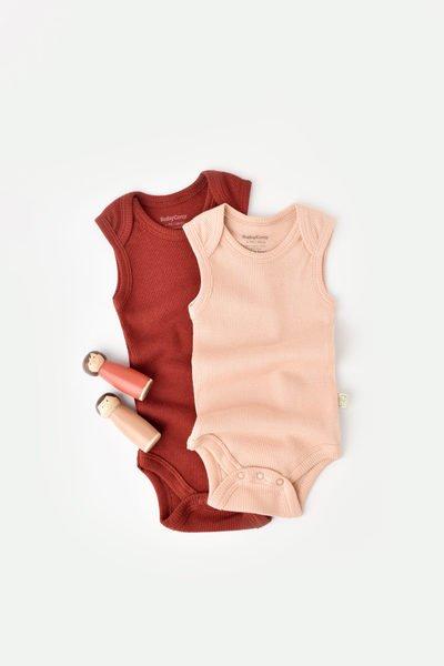 Body, Ärmellos, 2 Pack Unisex Multicolor 56 von BabyCosy Organic