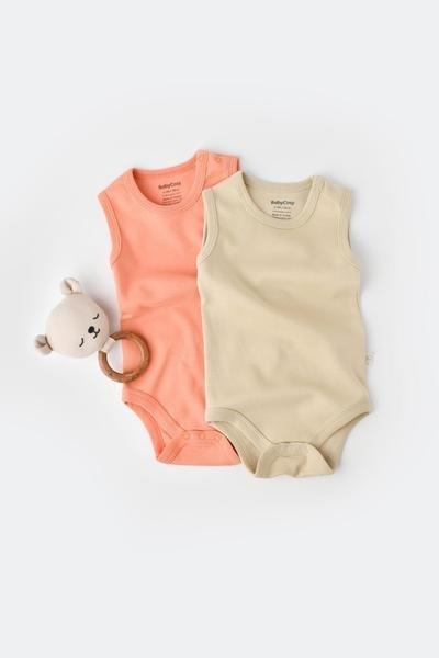 Body, Ärmellos, 2 Pack Unisex Multicolor 62 von BabyCosy Organic