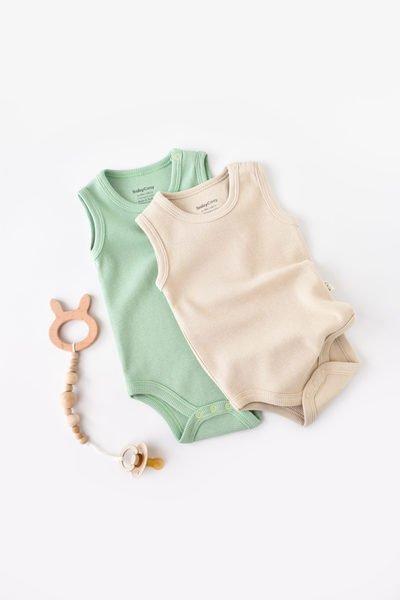 Body, Ärmellos, 2 Pack Unisex Multicolor 62 von BabyCosy Organic