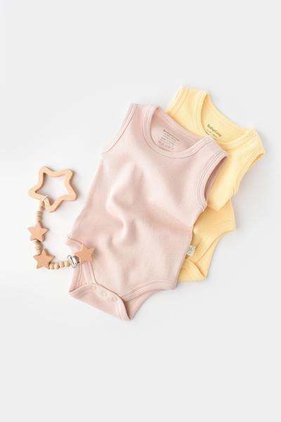 Body, Ärmellos, 2 Pack Unisex Multicolor 68 von BabyCosy Organic