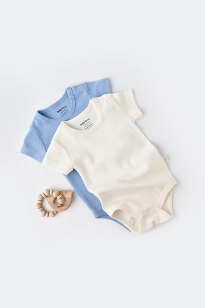 Body, Kurzarm, 2 Pack Unisex Écru 74 von BabyCosy Organic