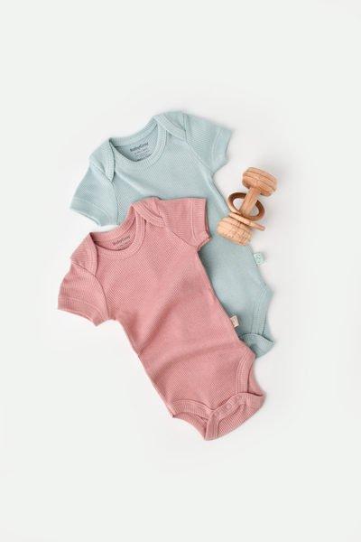 Body, Kurzarm, 2 Pack Unisex Pink 56 von BabyCosy Organic