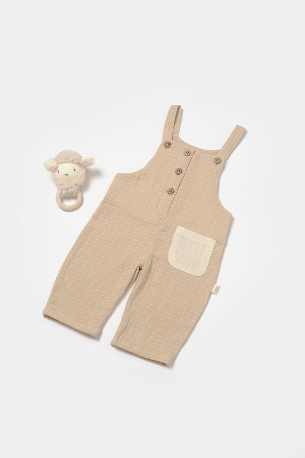 Latzhose Unisex Apricot 74 von BabyCosy Organic