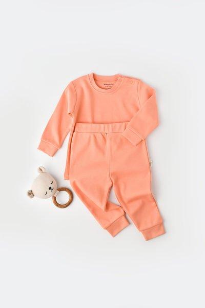 Set: Hose & T-shirt Langarm Unisex Hellrosa 62 von BabyCosy Organic