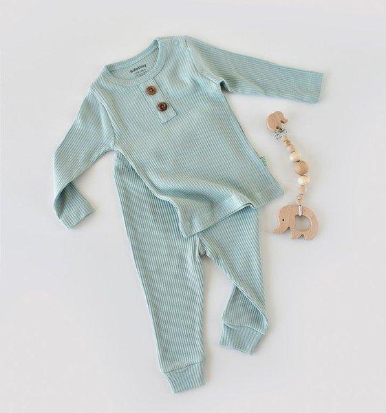 Set: Hose & T-shirt Langarm Unisex Mint 86 von BabyCosy Organic