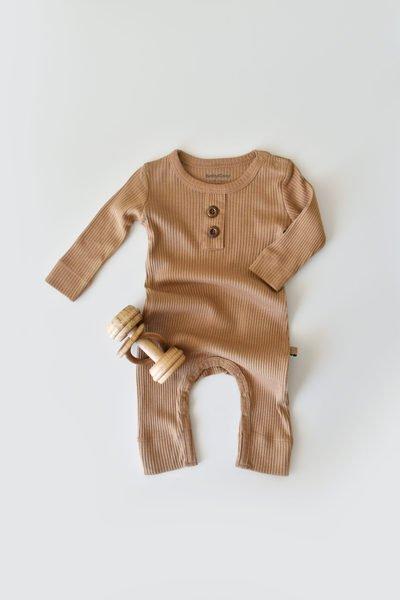 Strampler, Langarm Unisex Braun 62 von BabyCosy Organic