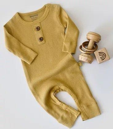 Strampler, Langarm Unisex Senfgelb 86 von BabyCosy Organic