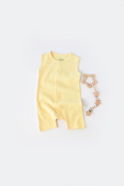 Strampler Kurze, Ärmellos Unisex Gelb Pastel 62 von BabyCosy Organic